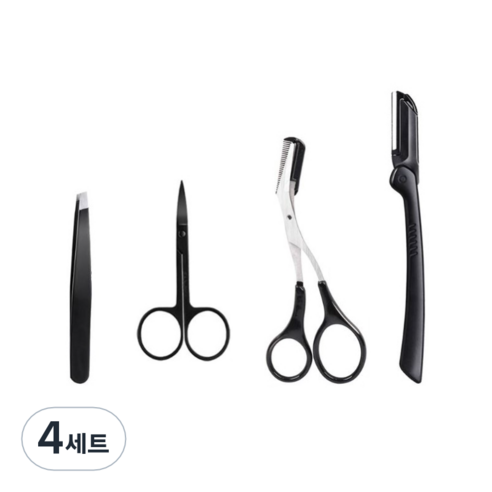 몬드로우 다용도 휴대용 남자 여자 눈썹 정리 도구 4종 세트, 4세트, 혼합색상