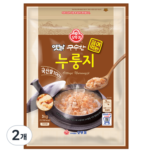 오뚜기 구수한 끓여먹는 누룽지, 3kg, 2개