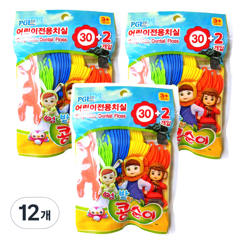 콩순이 어린이 전용 치실, 32개입, 12개