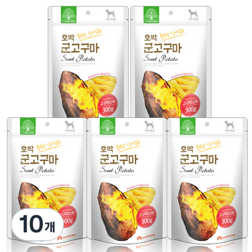 더내추럴 풍부한 식이섬유 호박 군고구마 강아지 간식, 300g, 10개