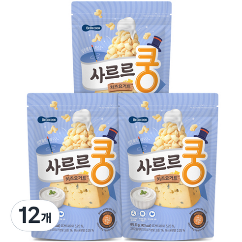 베베쿡 사르르쿵 과자 23g, 치즈요거트, 12개
