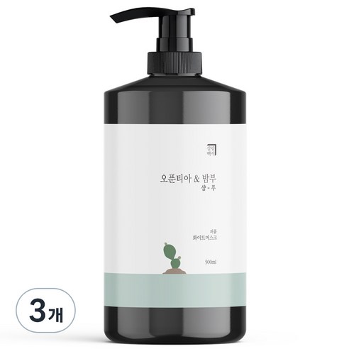 살림백서 오푼티아 앤 밤부 퍼퓸 샴푸 화이트머스크, 500ml, 3개