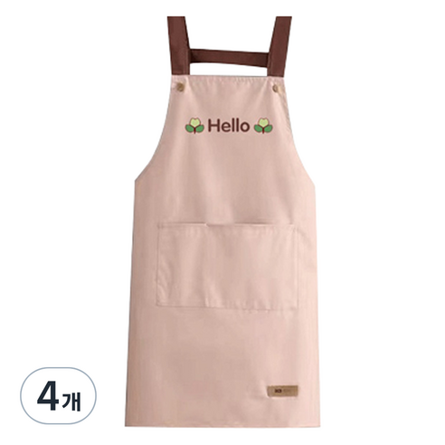 헬로젬 헬로 포켓 H형 앞치마, 인디핑크, 4개