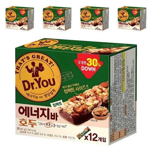 닥터유 에너지바 호두 컴팩트, 408g, 5개