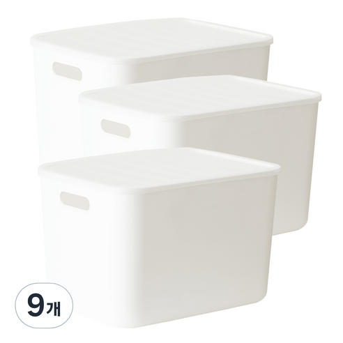 보노하우스 아이엠 리빙박스 수납정리함 L 23.5L, 화이트, 9개