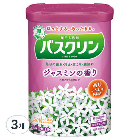 바스크린 입욕파우더 자스민, 600g, 3개