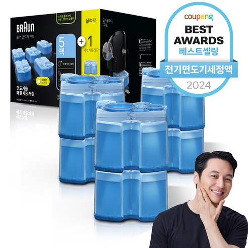 BRAUN 클린 앤 리뉴 New 면도기 세정액, CCR, 6개