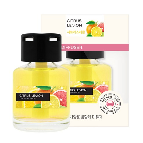 더허브샵 차량용 방향제 디퓨저 70ml, 시트러스레몬, 1개