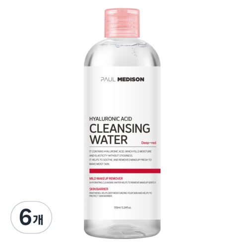폴메디슨 히알루론산 클렌징 워터, 510ml, 6개