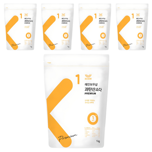 레인보우샵 과탄산소다 프리미엄 산소계 표백제, 1kg, 5개