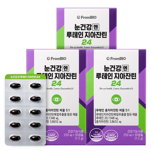 프롬바이오 눈건강엔 루테인 지아잔틴24 7.5g, 30정, 3개