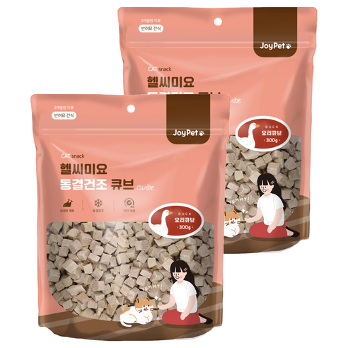 조이펫 헬씨미요 동결건조 큐브 고양이 간식, 오리, 300g, 2개