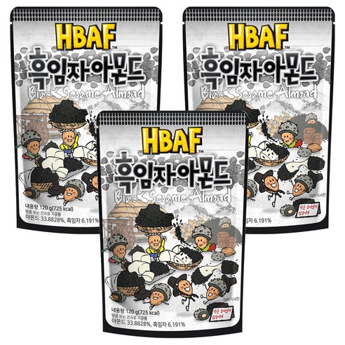 바프 흑임자 아몬드, 120g, 3개