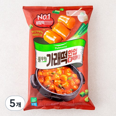 풀무원 가래떡 한입 떡볶이 2인분, 423.5g, 5개
