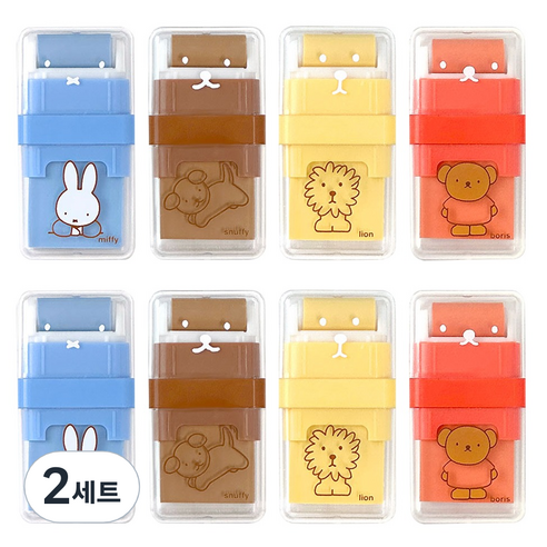 미피 아이토빅 미피 롤러 지우개 4종 x 2p 세트, 혼합색상, 2세트