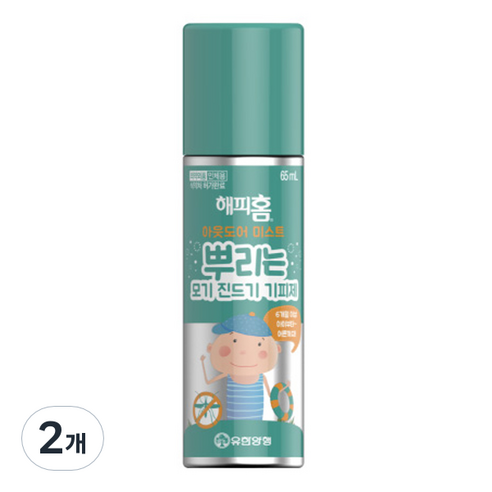해피홈 유한양행 아웃도어 미스트, 65ml, 2개