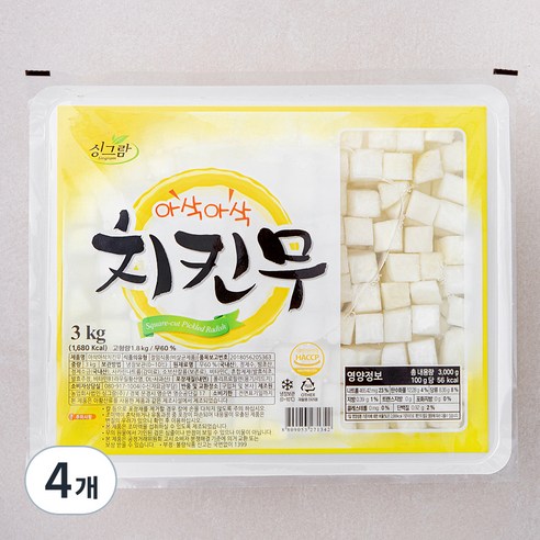 싱그람 아삭아삭 치킨무, 3kg, 4개