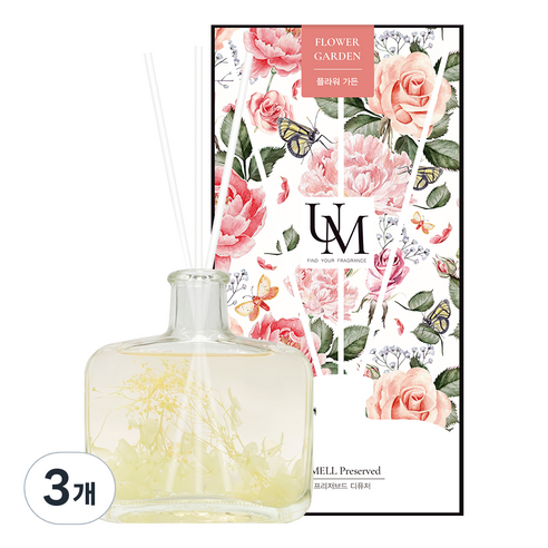 유멜 프리저브드 디퓨저 200ml, 플라워가든, 3개