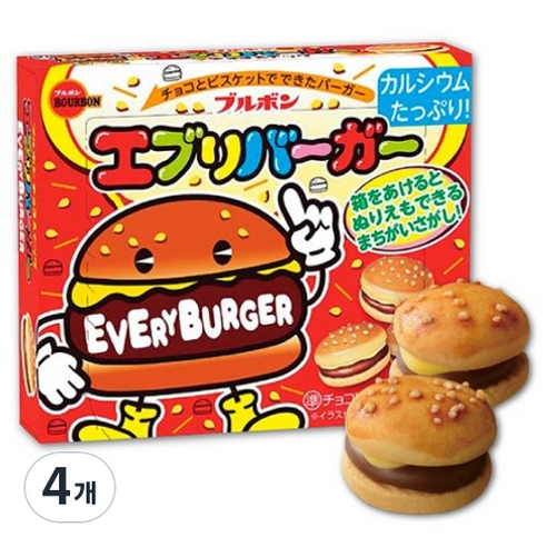 부르본 에브리버거 초코비스킷, 66g, 4개