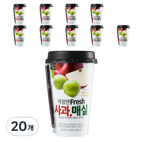 하늘청 사과매실 음료, 300ml, 20개