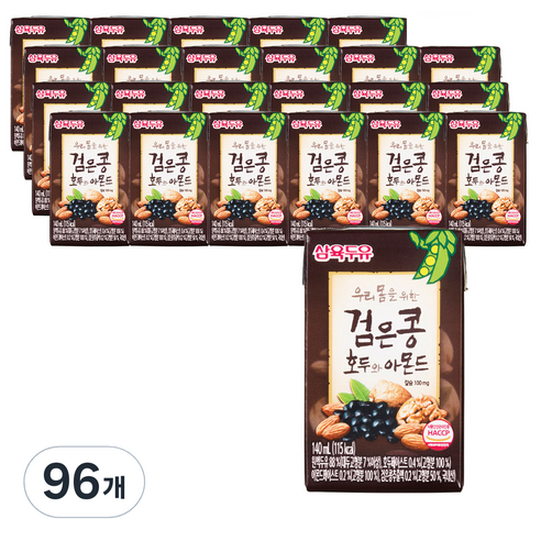 삼육두유 검은콩 호두와 아몬드 두유, 140ml, 96개