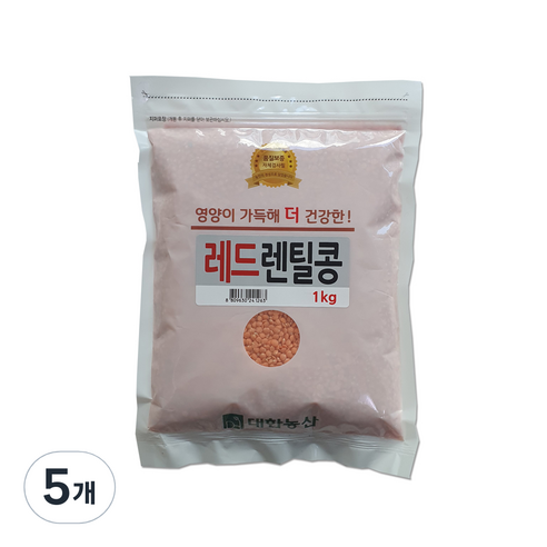 대한농산 레드렌틸콩, 5개, 1kg
