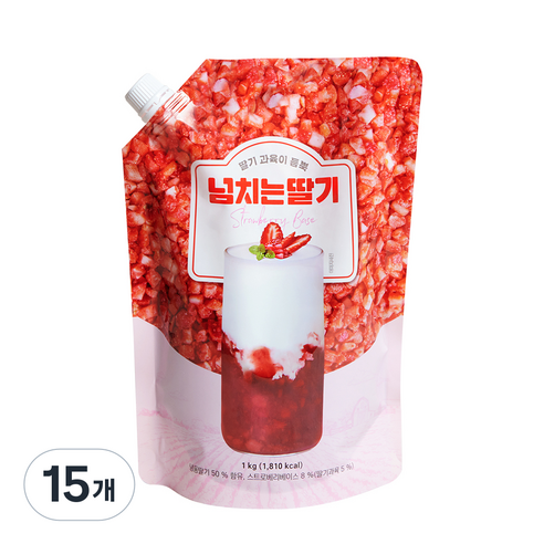 네이쳐티 넘치는 딸기 베이스, 1kg, 15개