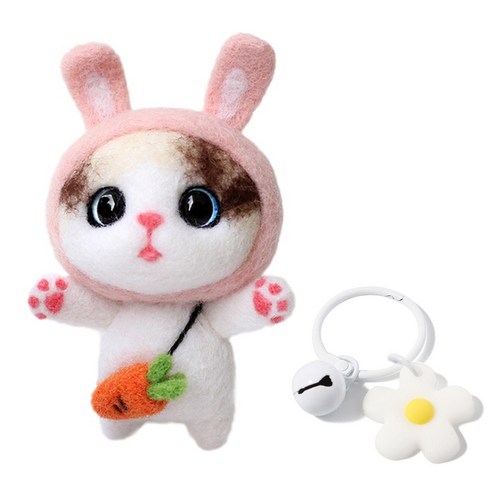 젊은이마켓 DIY 냥이 니들 펠트 세트, 1세트, 토끼