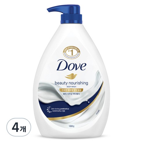 도브 뷰티너리싱 바디워시, 1kg, 4개