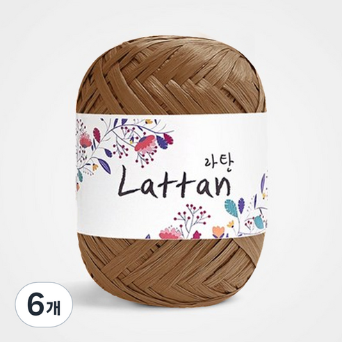 yarna 라탄 라피아 뜨개실 40g, 11번 반유광, 6개
