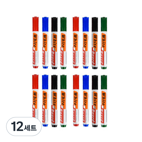 블루마토 보드마카펜 A 혼합 16p 세트 x-882, 검정 + 파랑 + 빨강 + 초록, 12세트