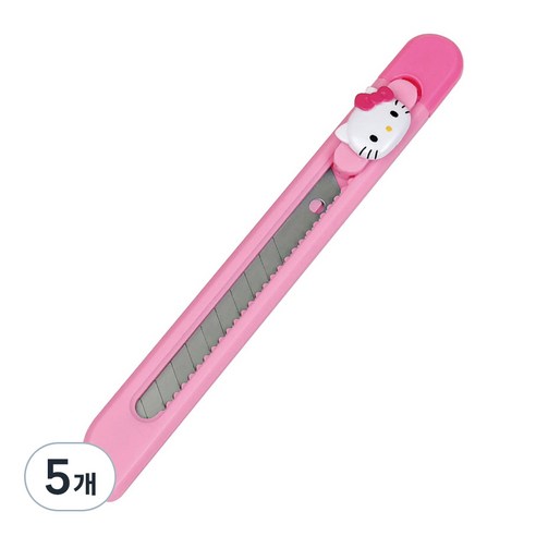 바이하츠 헬로키티 포켓 컷터칼 소, 핑크, 5개