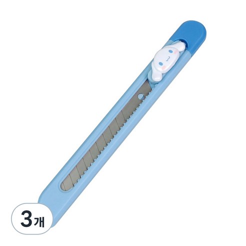 바이하츠 시나모롤 포켓 컷터칼 소, 하늘, 3개