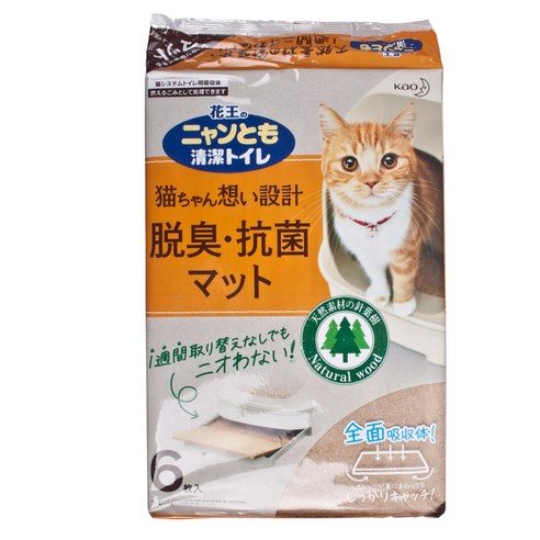 가오 냥토모 소변용 고양이 매트 6p, 혼합 색상