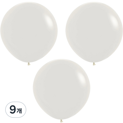셈퍼텍스 60cm 대형풍선, 파스텔더스크 크림, 9개