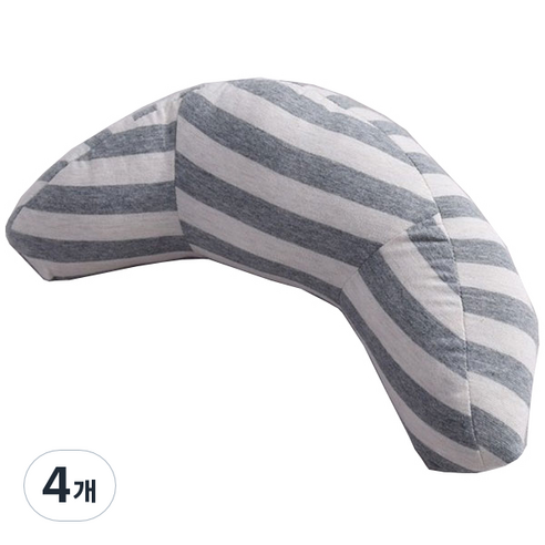 엠케이 차량용 안전벨트 줄무늬 쿠션 베개, 진그레이, 4개