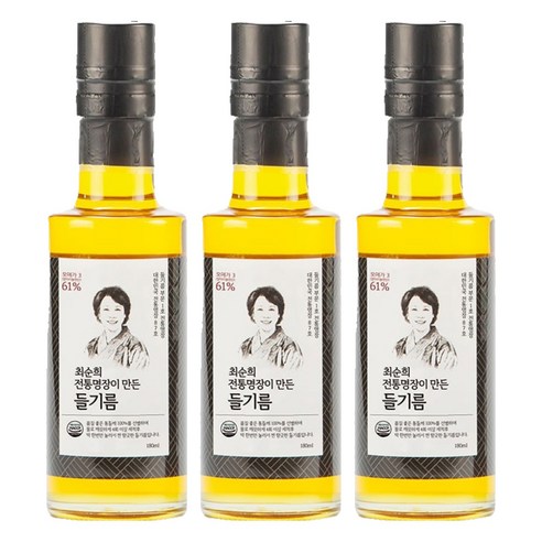 최순희 전통명장이 만든 들기름, 180ml, 3개