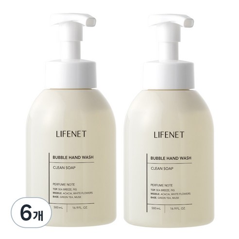 라이프넷 버블 핸드워시 클린 솝, 500ml, 6개