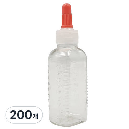 신도공업 일회용 긴 뚜껑 약병 PET 딱딱이 45cc, 200개