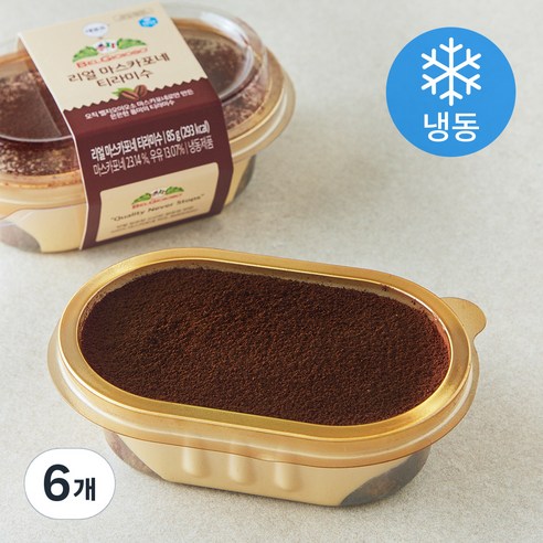 데르뜨 by 벨지오이오소 리얼 마스카포네 티라미수 (냉동), 85g, 1개입, 6개