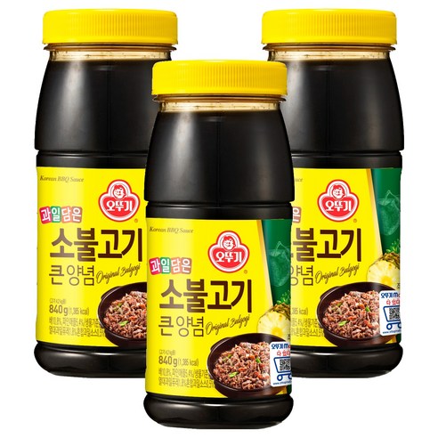 오뚜기 소불고기 큰 양념, 840g, 3개