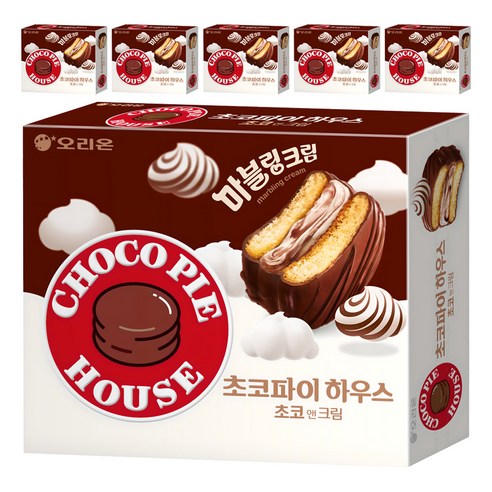 오리온 초코파이 하우스 초코앤크림, 408g, 6개