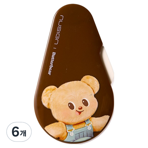 델리 버터베어 누사인 슬라이딩 수정테이프 5mm x 12m, 브라운, 6개
