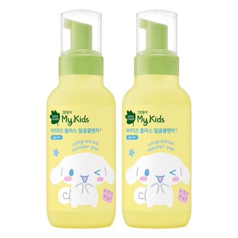 그린핑거 마이키즈 플러스 산리오 얼굴클렌저, 2개, 200ml