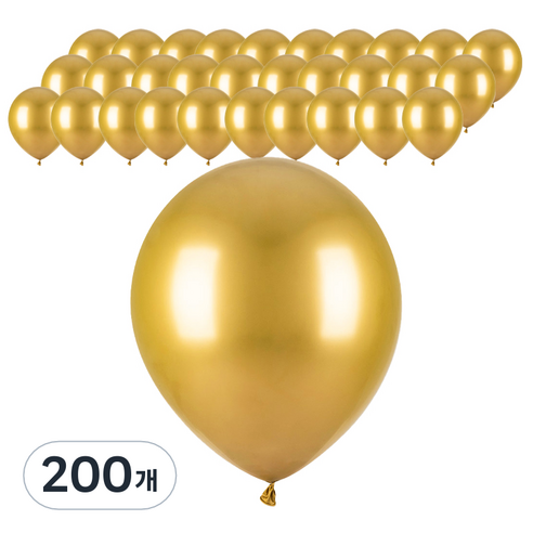 파티팡 크롬벌룬 라운드 30cm, 골드, 200개