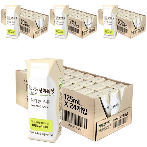 상하목장 유기농 우유, 125ml, 96개