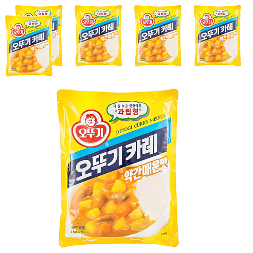 오뚜기 카레 과립형 약간매운맛, 1kg, 6개