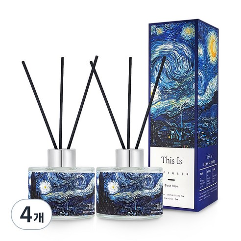 디스이즈 디퓨저, 블랙로즈, 120ml, 4개
