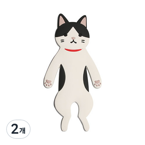 귀여운 동물 주방 거실 다용도 후크걸이, 점박이고양이, 2개