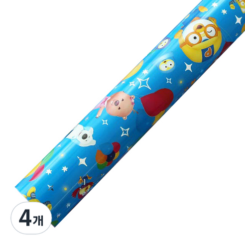 뽀로로 증착롤 포장지 중 37.5cm x 12m, 블루, 4개